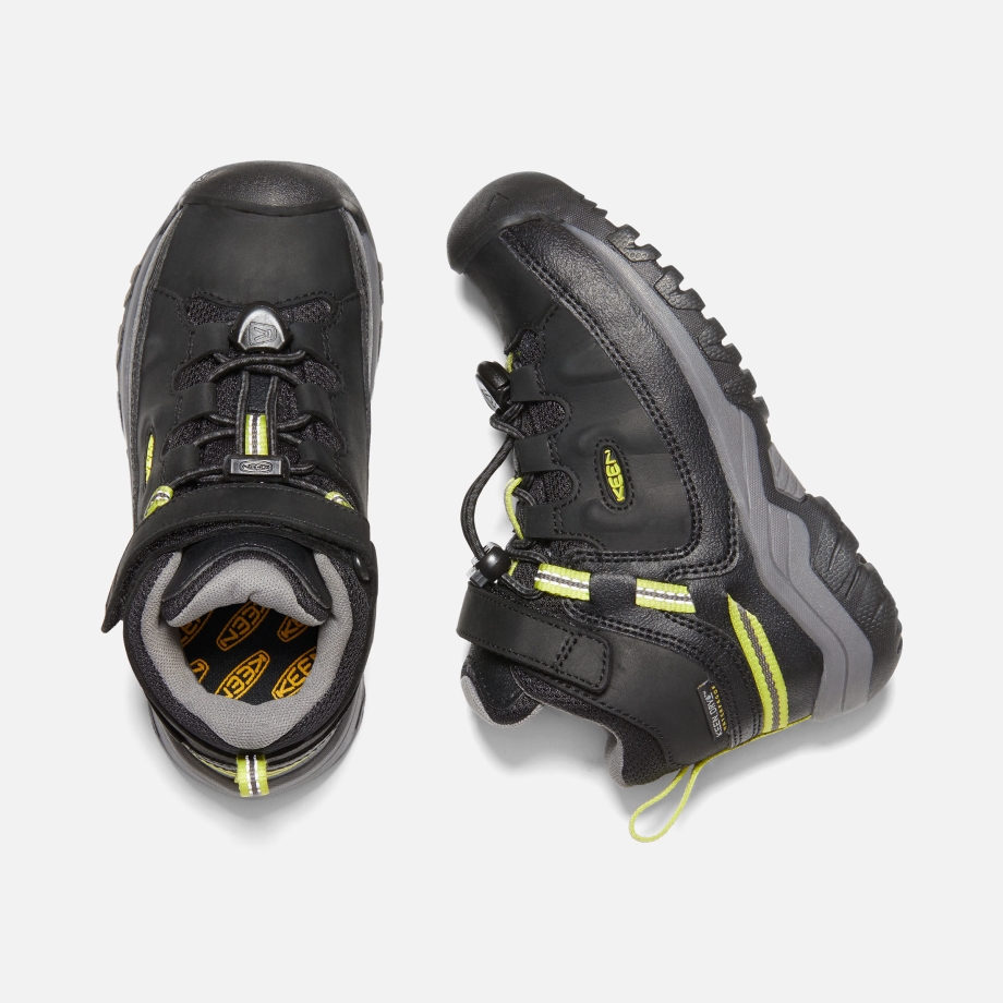 Botas De Caminhada à Prova D'água Targhee Para Crianças Mais Jovens Cinza Aço Preto Tutu