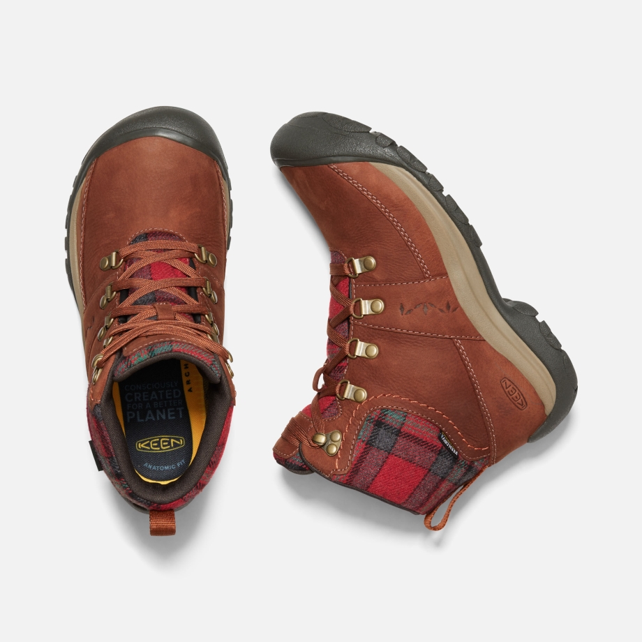 Bota Feminina Kaci Iii Inverno Impermeável Tutu Tartaruga Xadrez Xadrez Vermelho - Image 2